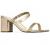 J. Adams Stormi Mules for Women - Square Toe Double Band Low Block Heel Sandals