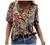 Summer Tops for Women Short Sleeve T Shirts Casual V-Neck Tie Dye Abstract Printed Tee T-Shirts Tunic Loose Blouses