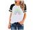 Womens T Shirts Fashion Leopard Summer Short Sleeve Striped Color Block Casual Crewneck Shirt Baseball Raglan Tee Top