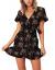 Relipop Summer Women Short Sleeve Print Dress V Neck Casual Short Dresses