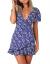 Relipop Summer Women Short Sleeve Print Dress V Neck Casual Short Dresses