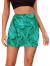 Verdusa Women's Floral Mesh Overlay Elastic Waist Bodycon Mini Skirt