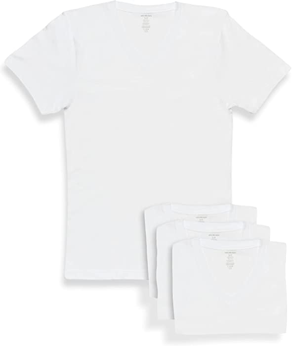 Van Heusen Men’s Undershirts – Soft Breathable V-Neck T-Shirts (4 Pack)