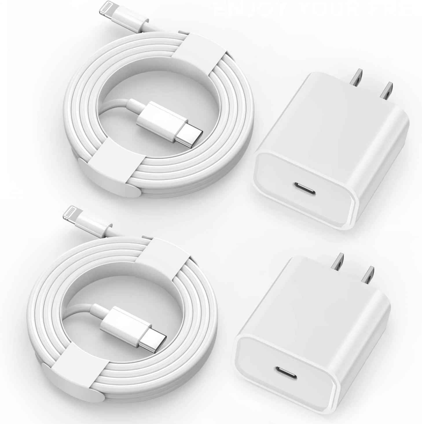 Fast Charger iPhone,Fast Apple Charger iPhone【Apple MFi Certified】2Pack USB C Wall Charger Fast iPhone Charger 6FT Type-C USB C to Lightning Cables for iPhone 14/13/12/11 Pro Max,Mini,8, iPad/AirPods