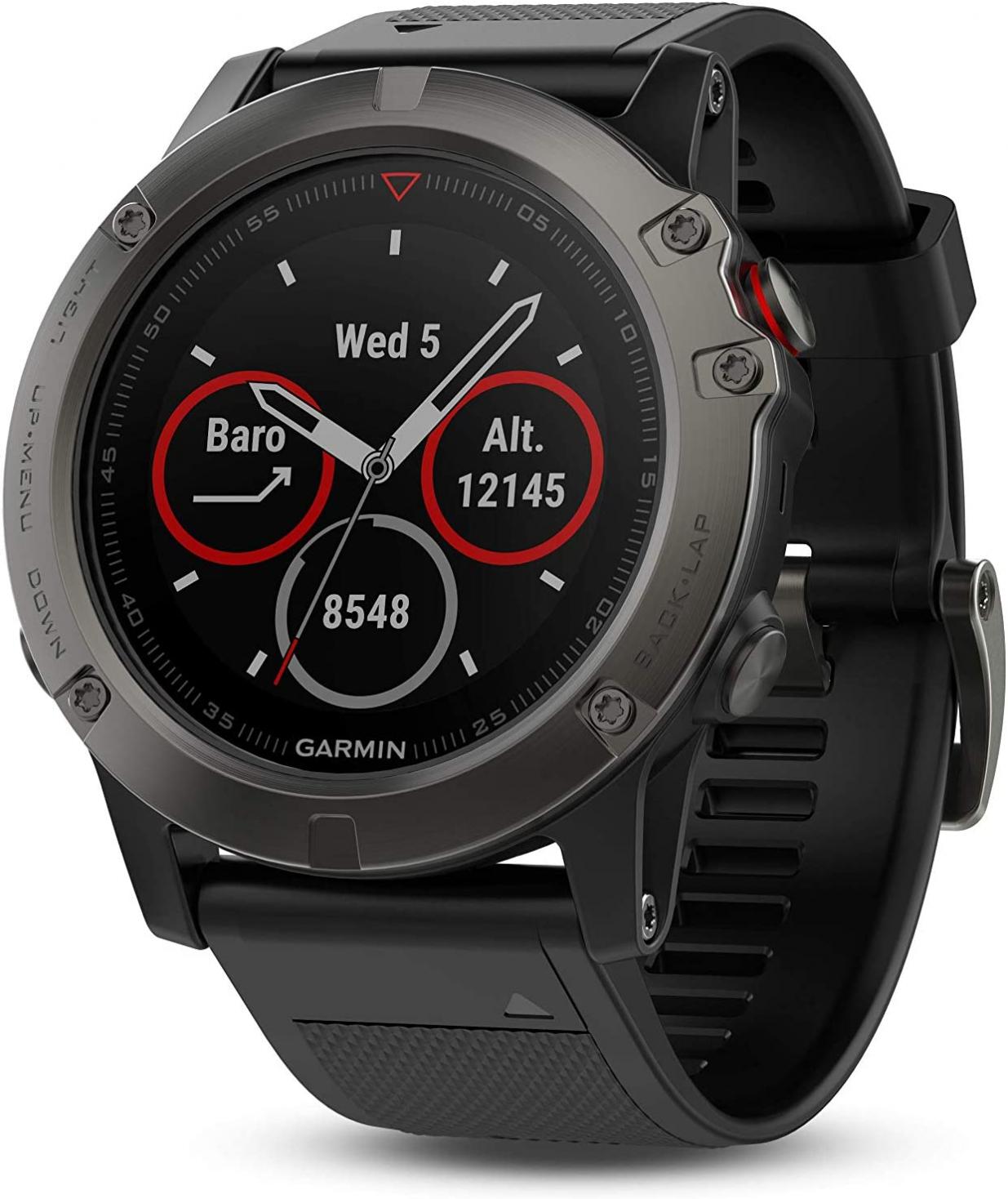Garmin fenix 5X Sapphire GPS Watch - Slate Gray with Black Band (Renewed)