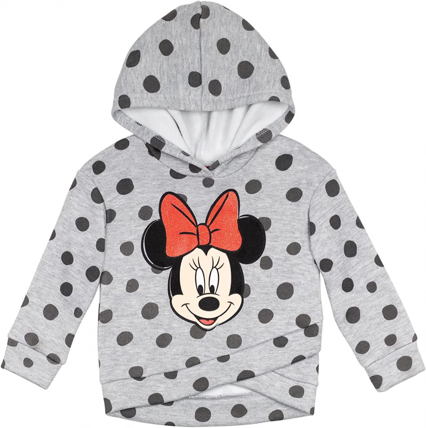 Disney Minnie Mouse Girls Fleece Pullover Hoodie Toddler to Little Kid