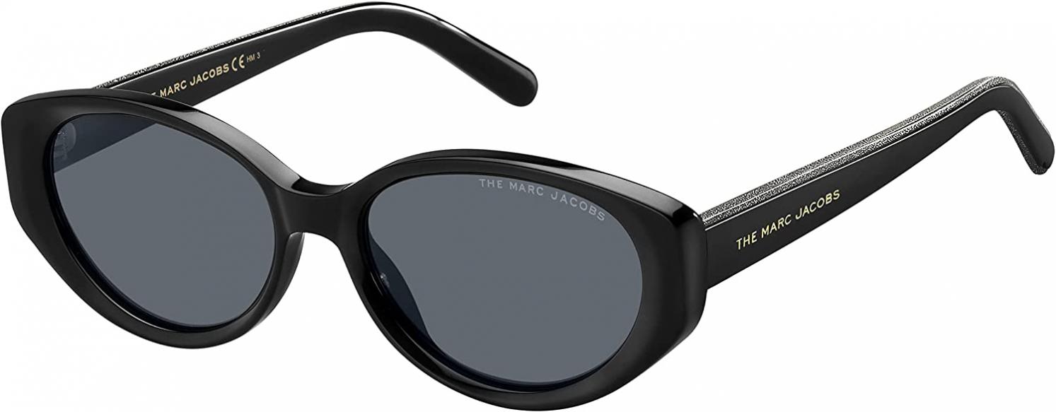 Marc Jacobs Women's Marc 460/S Oval Sunglasses, Black/Gray, 55mm, 17mm