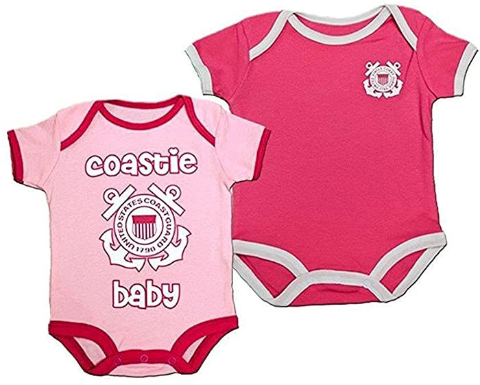 Trooper Clothing Baby-Girls' 2Pc US Coast Guard Bodysuits