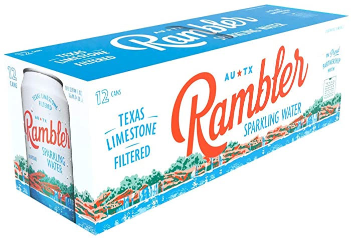 AUTX RAMBLER Sparkling Water, Texas Limestone Filtered, 12-Ounce Cans, 12-Pack