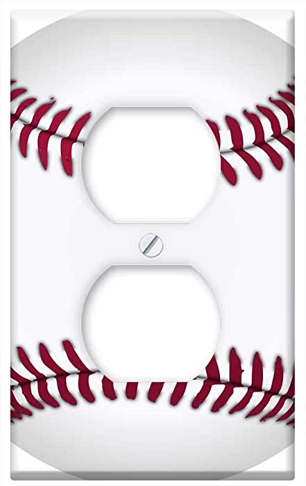 Switch Plate Outlet Cover - Baseball White Red Designs Patterns Games Sports