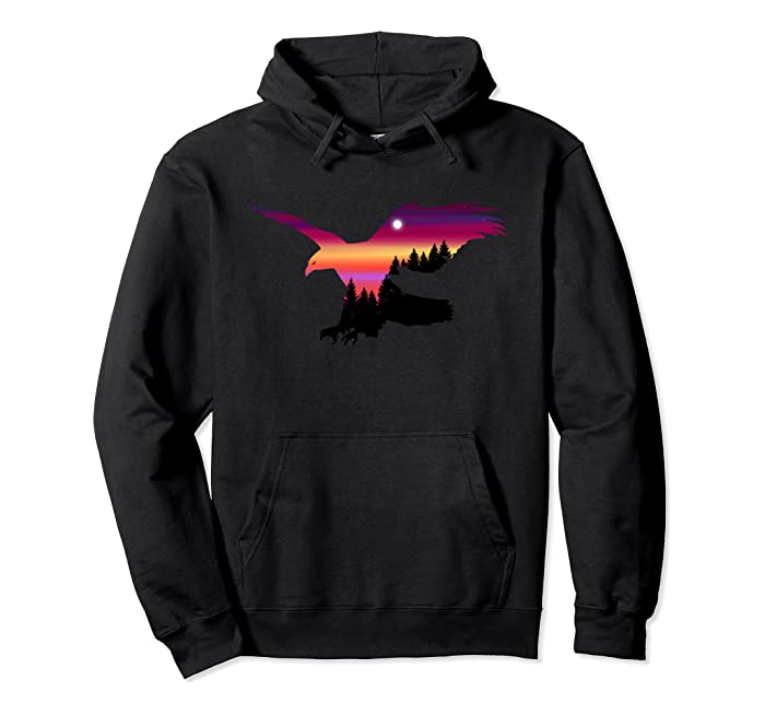 Beautiful Flying Eagle Surreal Sky Silhouette T-Shirt Hoodie