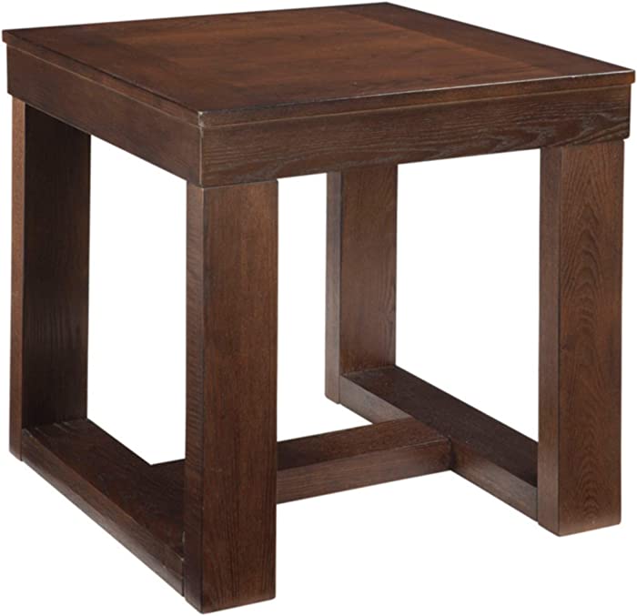 Signature Design by Ashley Watson Classic Oversized Square End Table, Dark Brown