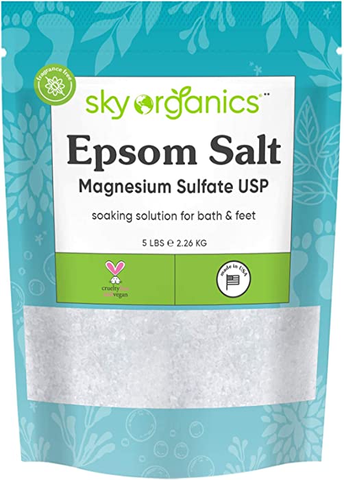 Sky Organics Epsom Salt for Body to Soak, Soothe & Refresh, 5 lbs.