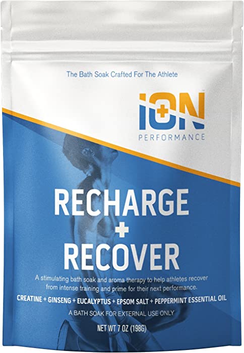 iON Creatine Mg Athlete Sport Bath Soak, 12 Pack. for High Performance Athletes. Much More Than Average Epsom Salt Bath. for Preparation and Recovery