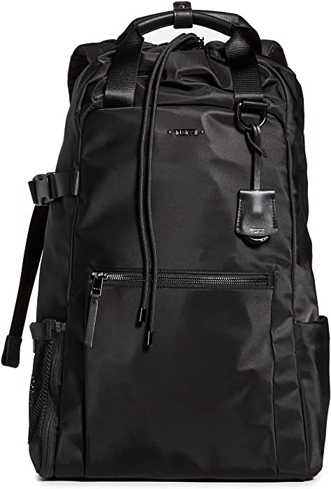 TUMI Women's Fern Drawstring Backpack, Black/Gunmetal, One Size