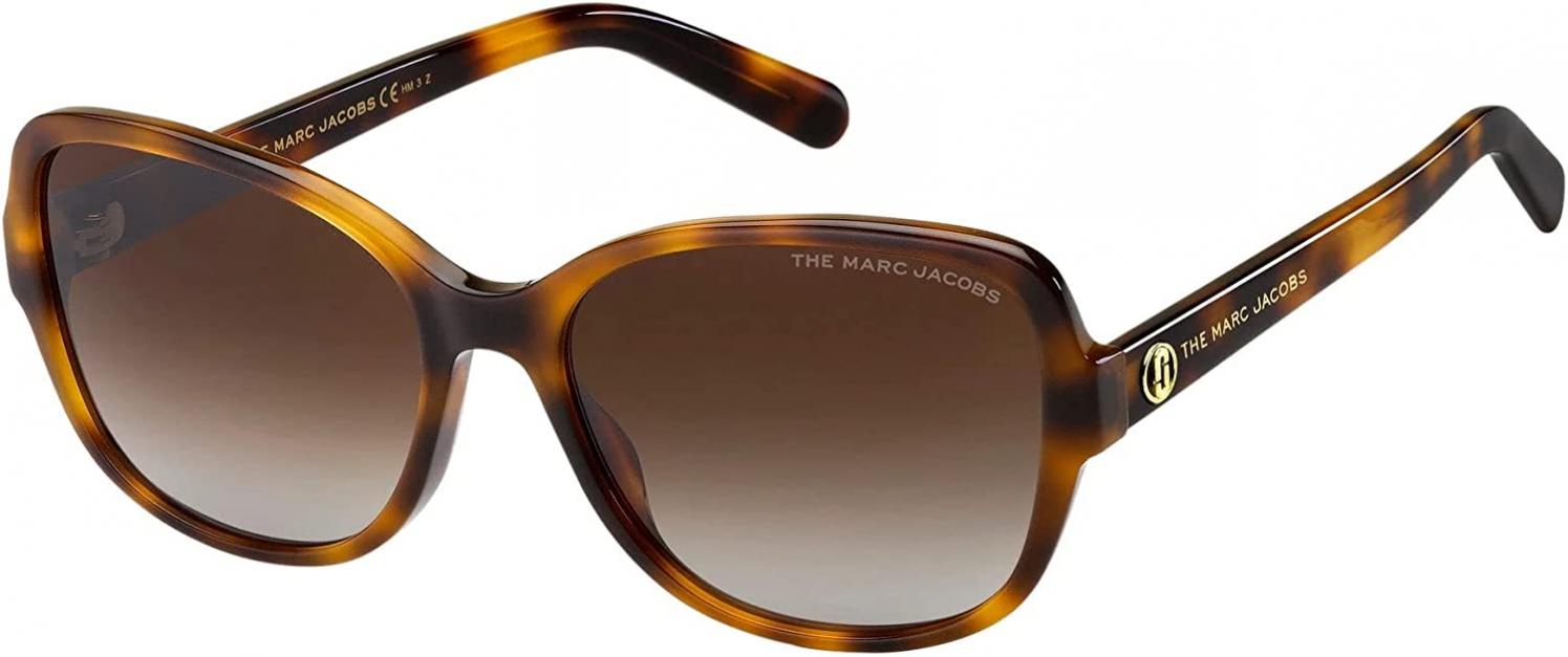Marc Jacobs 528/S Sunglasses - Havana Gold Brown Gradient Polz Cat Eye 58mm New & Authentic