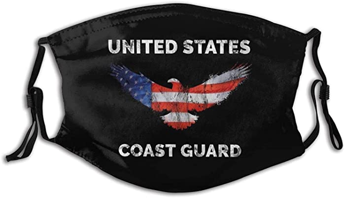 Urstzos Cool Military Coast Guard Face Mask Reusable, Dust Balaclava Face Mask Washable with Filters for Women Men Adult