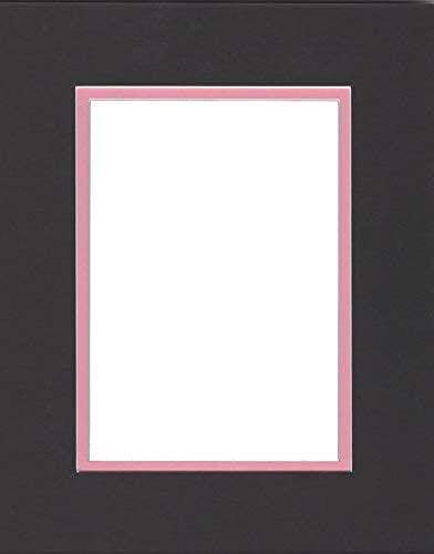 22x28 Double Acid Free White Core Picture Mats Cut for 18x24 Pictures in Black and Bright Pink