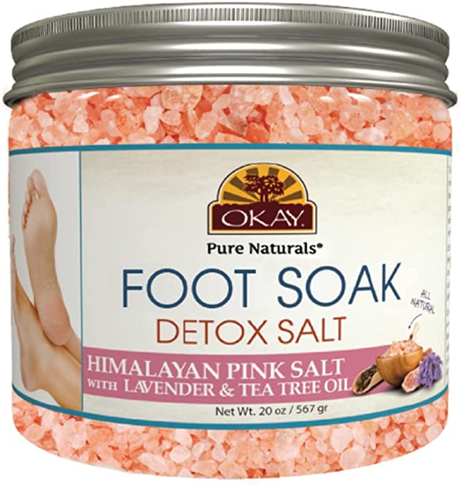 Okay Himalayan Pink Salt Foot Soak With & Tea Tree Oil, lavender, 20 Ounce