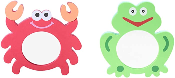 TOYANDONA 2pcs Mirror Bath Toy Baby Toddler Cartoon Frog Crab Mirror Bathing Plaything Water Toy for Kids Toddler Gift