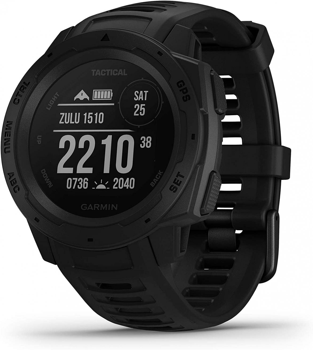 Garmin Instinct Tactical, Rugged GPS Watch, Tactical Specific Features, Constructed to U.S. Military Standard 810G for Thermal, Shock and Water Resistance, Black