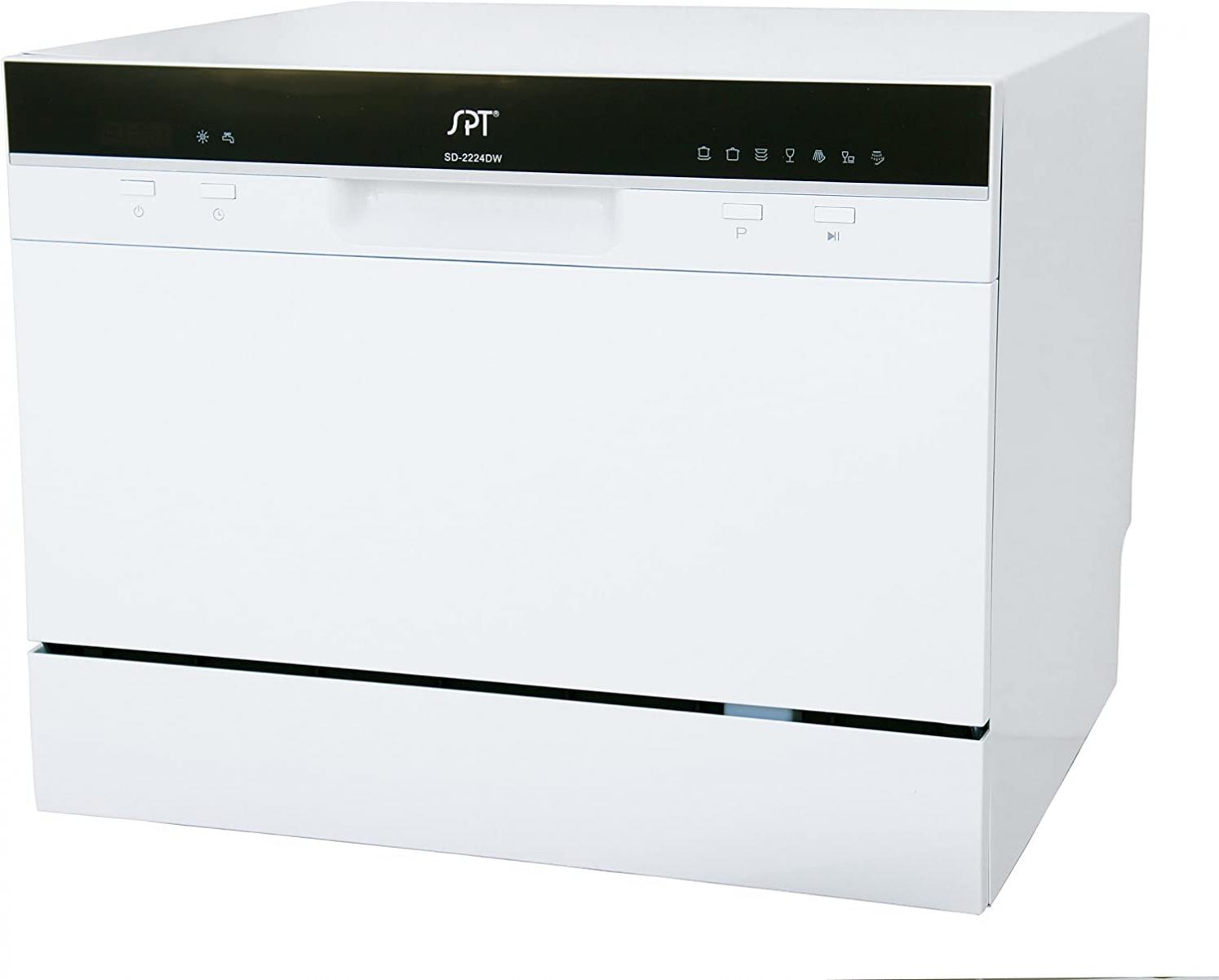 SPT SD-2224DWA Energy Star Countertop Dishwasher with Delay Start & LED – White