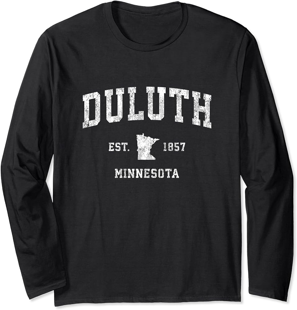 Duluth Minnesota MN Vintage Athletic Sports Design Long Sleeve T-Shirt