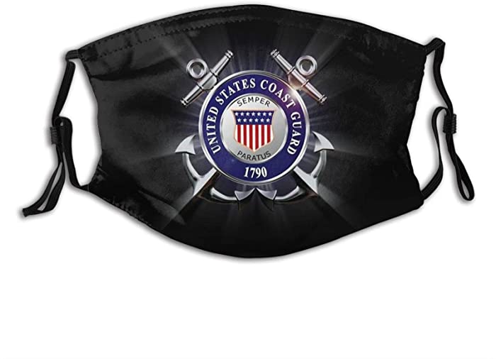 United States Coast Guard Masks with 2 Filters for Adults, Breathable USCG Print Balaclava for Women & Men