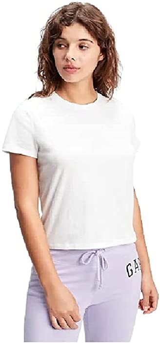 Gap Women 100% Organic Cotton Shrunken T-Shirt (White, XXL)