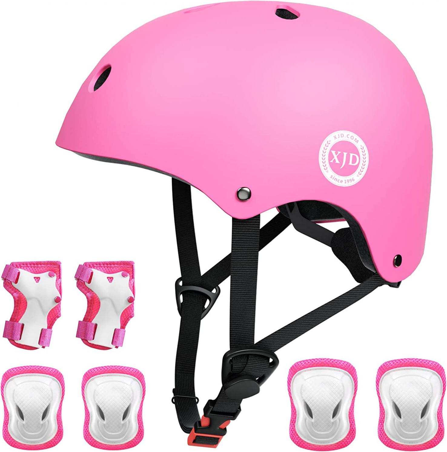 XJD Kids Bike Helmet,Multi-Sport Protective Gear Set for 3-5-8-14 Years Boys Girls with Knee and Elbow Pads Wrist Guards fit Roller Skates,Cycling,Skateboarding,Skating Scooter (Multi-Colors)