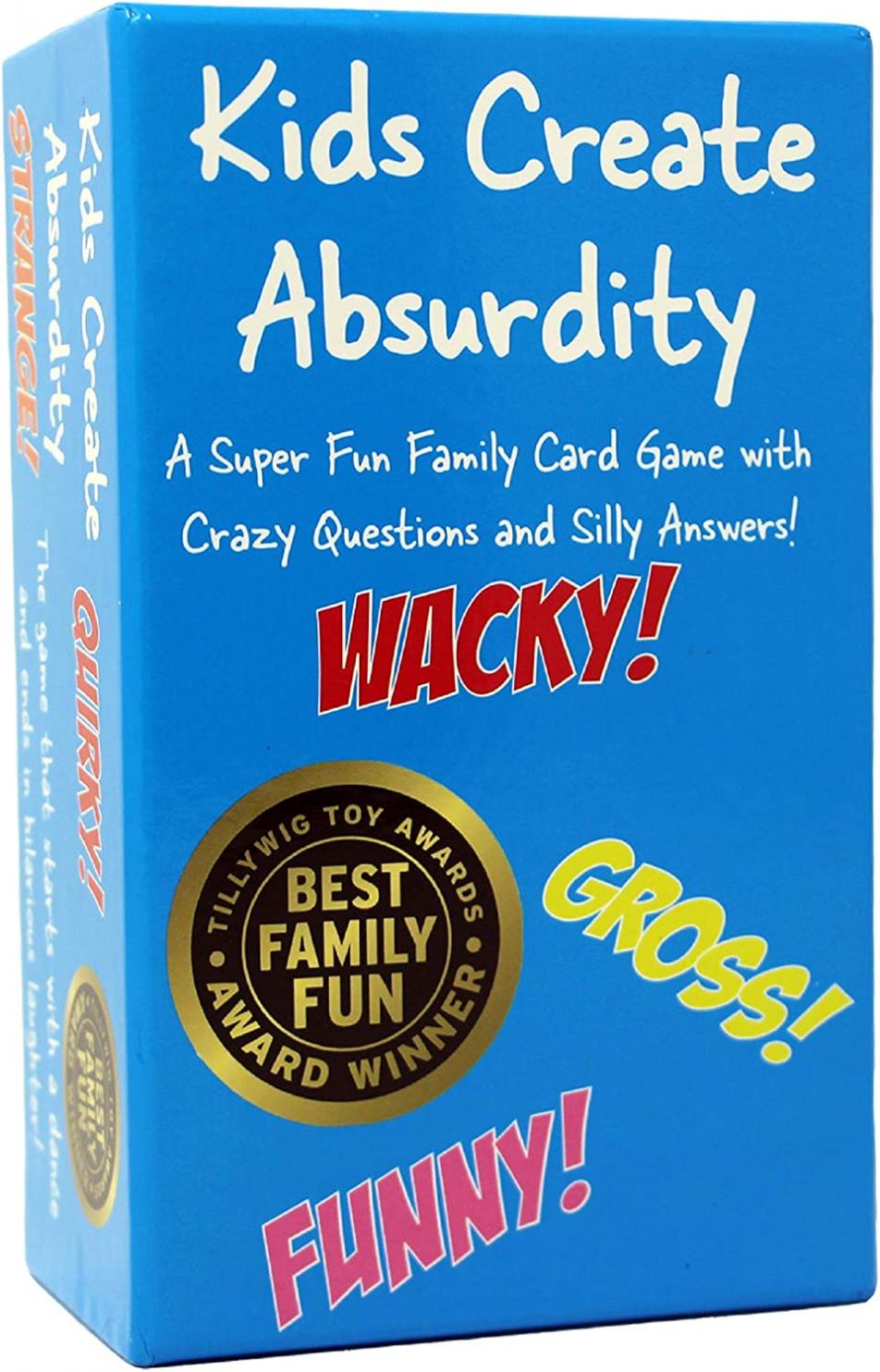Kids Create Absurdity: Laugh Until You Cry- Funny Card Game for Kids Family Game Night- A Fill in The Blank Card Game Stocking-Stuffers-for-Kids