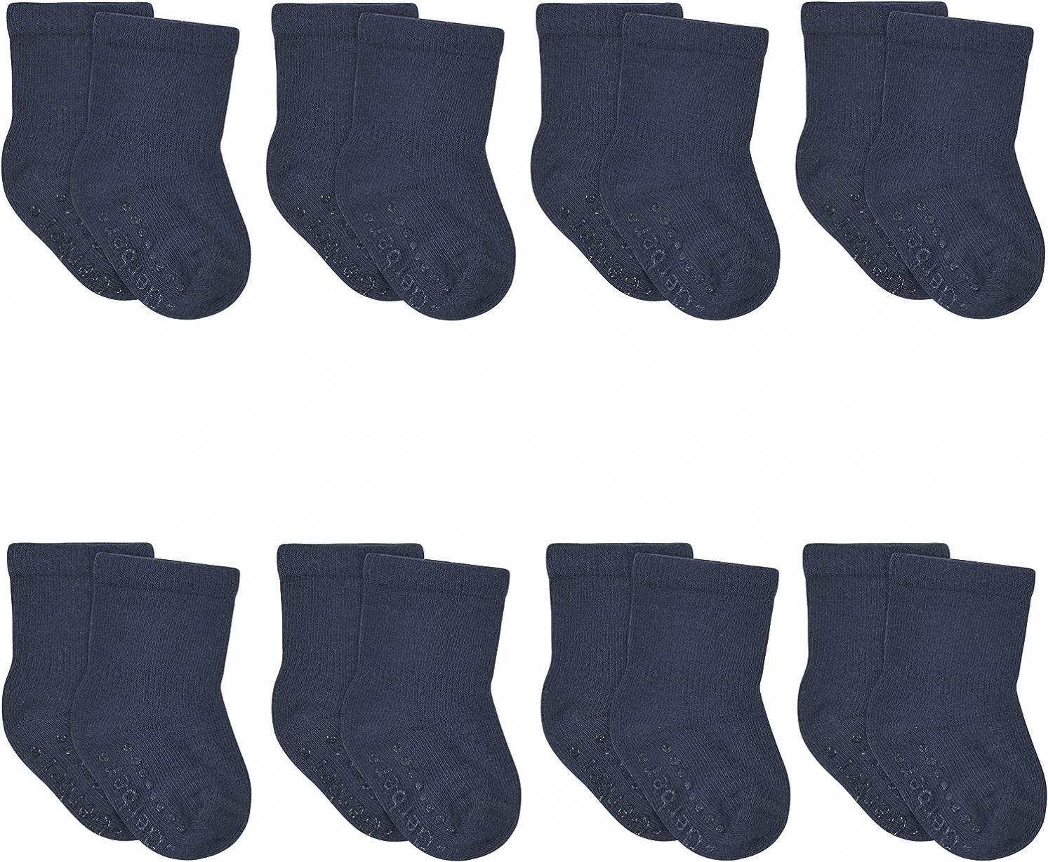 Gerber Baby 8-Pack Wiggle-Proof Jersey Crew Socks
