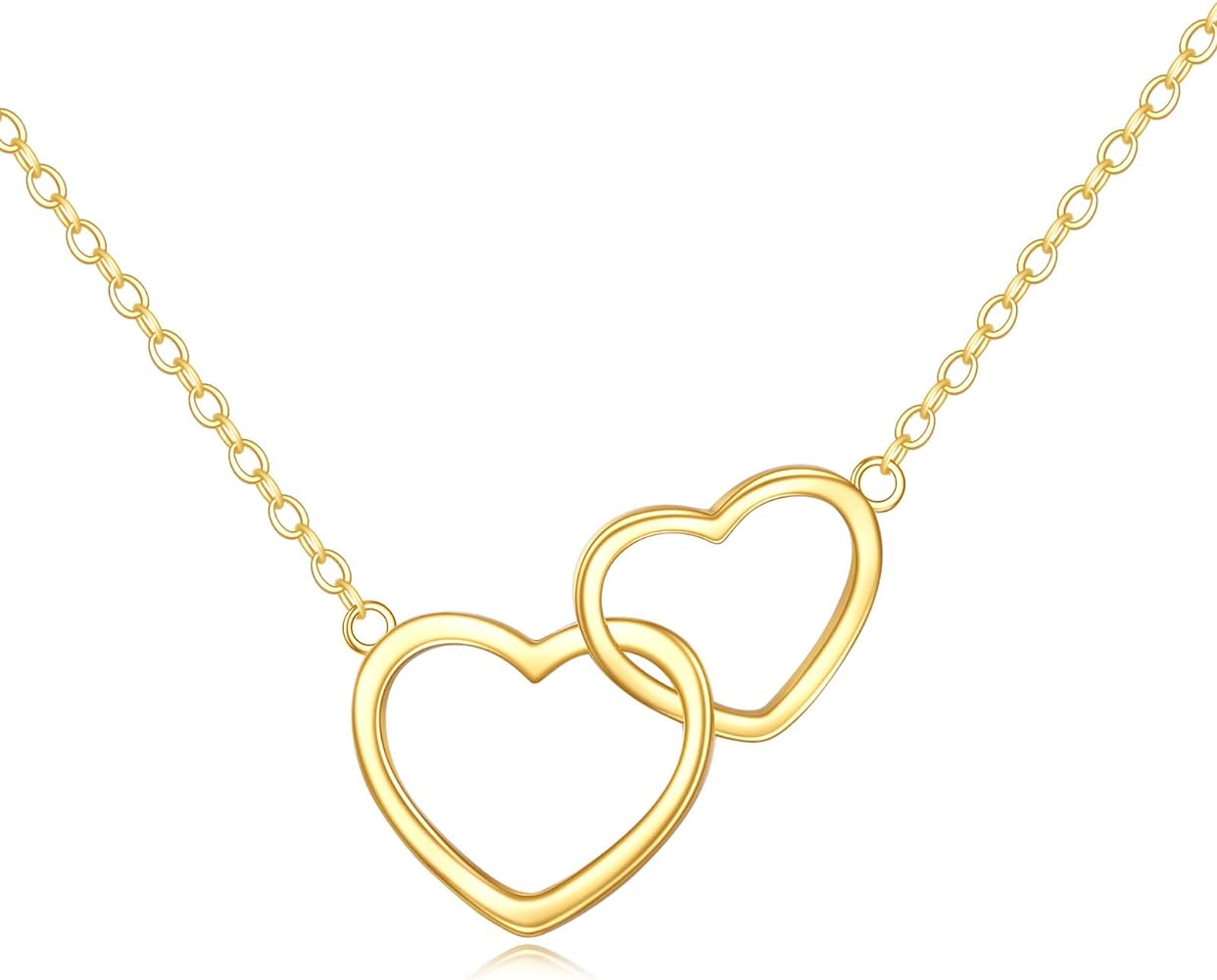 14k Gold Heart Necklace for Women, Fine Gold Pendant Jewelry Birthday Gifts for Wife/Mom/Girlfriend