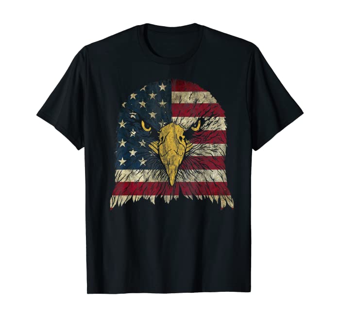 Bald Eagle Kids Boys Men American Us Flag 4th of July T-Shirt
