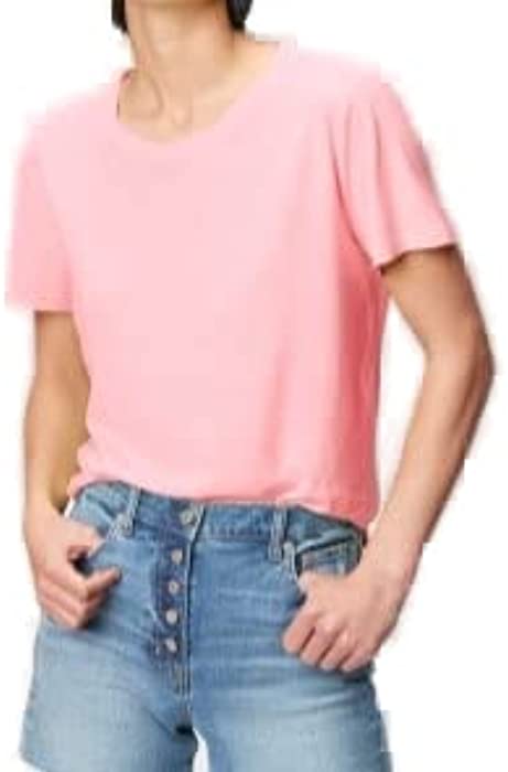 Gap Women 100% Organic Cotton Shrunken T-Shirt (Pink, S)