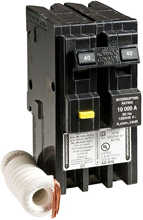 SCHNEIDER ELECTRIC 120/240-Volt 40-Amp HOM240GFI Miniature Circuit Breaker 120/240V 40A