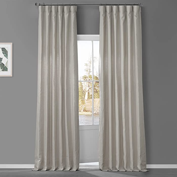 HPD Half Price Drapes French Linen Curtains For Room Decorations Light Filtering 50 X 96 (1 Panel), LN-XS1702-96, Fresh Khaki
