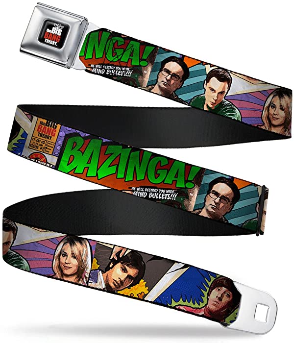 Buckle-Down Seatbelt Belt - The Big Bang Theory Comic Strip - 1.0" Wide - 20-36 Inches in Length