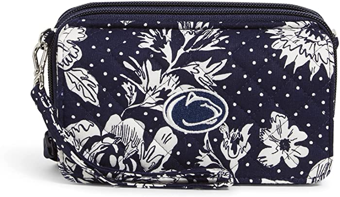 Vera Bradley Cotton Collegiate All in One Crossbody Purse with RFID Protection (Multiple Teams Available)