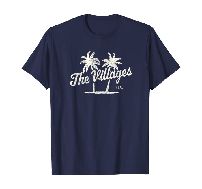 The Villages Florida Vintage 70s Palm Trees Graphic T-Shirt