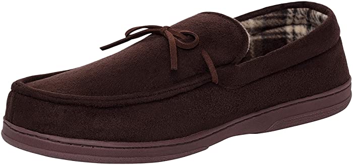 Van Heusen Men's Slippers Comfy Slip-On Micro Suede House with SoftFlannel Lining