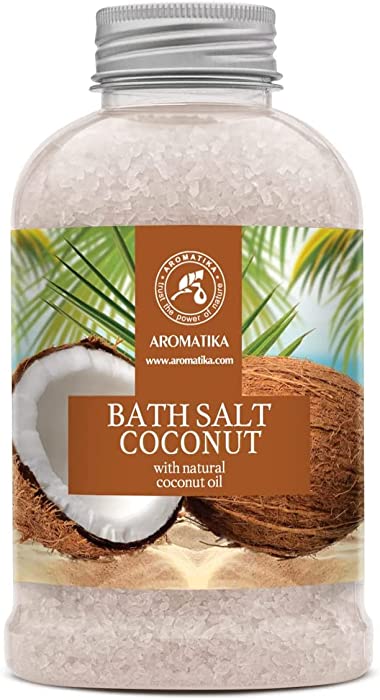Bath Sea Salt Coconut 21.16 oz (600g) - Bath Salts with Natural Coconut Oil for Bath Soak - Relaxing Bath - Body Care - Muscle Relaxation - Good Sleep - Aromatherapy Bath Salts - Herb Bath Salt
