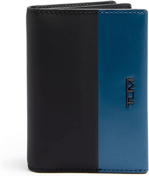 Tumi Gusseted Card Case Turquoise/Black One Size