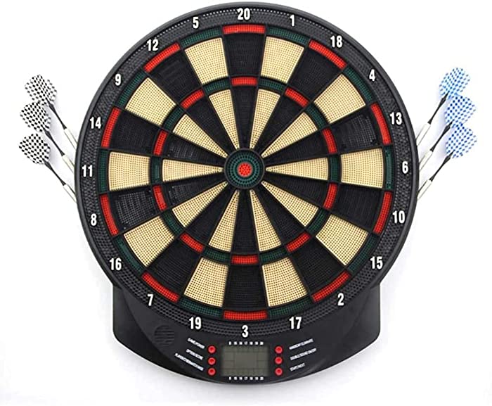 BAOWKQ Electronic Dart Board Classic Darts for 8 Players Darts Game with LED Display Up to 26 Games, Plenty of Variations/Dartboard with 6 Soft Darts GINOLEI