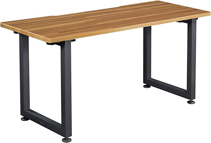 Vari Table (60x24) - Computer Desk with Durable Finish & Built-in Cable Management Tray - Use as Standalone Workstation or Side Table - Work or Home Office Furniture - (Butcher Block)