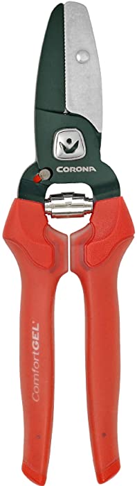 Corona AP 3234 Non-Stick Steel ComfortGEL Anvil Hand Pruner-3/4 Inch Cut Capacity Stem and Branch Garden Shears, Red