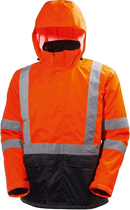 Helly Hansen Workwear Alta Breathable Waterproof Shell Jacket for Men - High Visibility High Mobility Protective Rain Coat