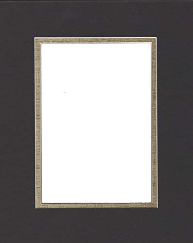 Pack of (2) 22x28 Double Acid Free White Core Picture Mats Cut for 18x24 Pictures in Black and Gold