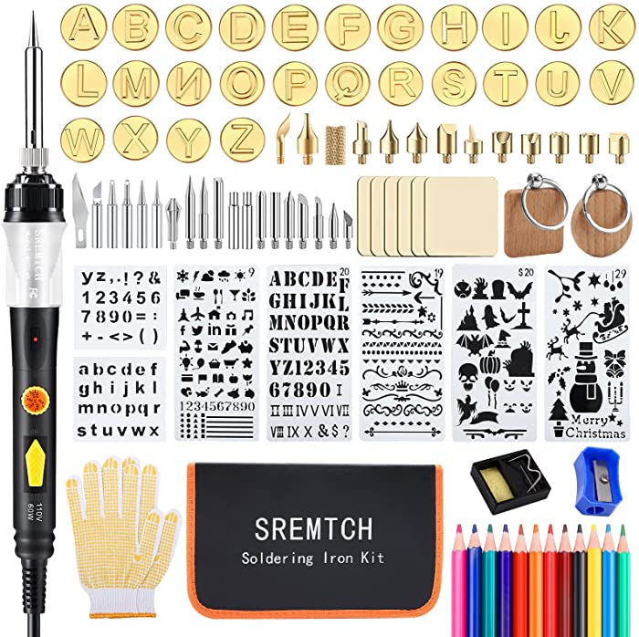 Wood Burning Kit, Wood Burning Tool for Beginners, 110PCS Professional Wood Burner Pen for Embossing/Carving/Soldering & Pyrography