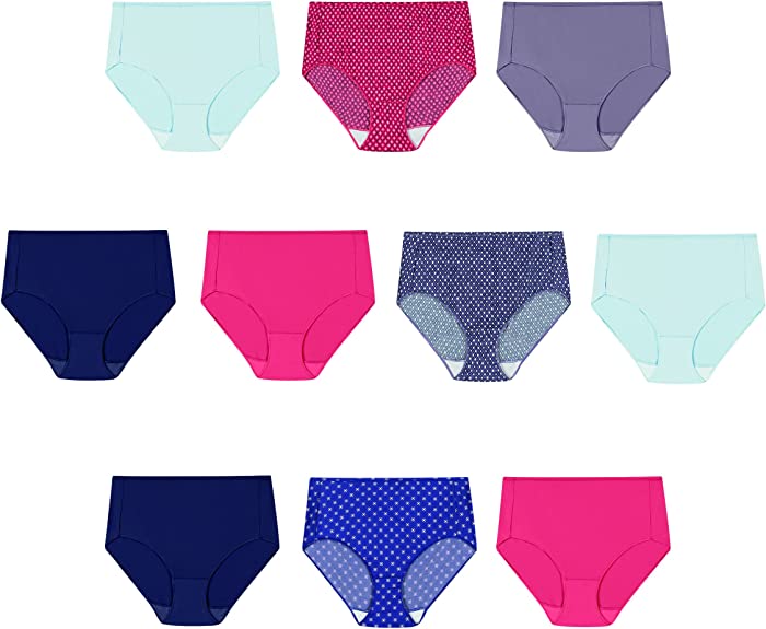 Hanes womens Cool Comfort Microfiber Brief Underwear, 10-pack